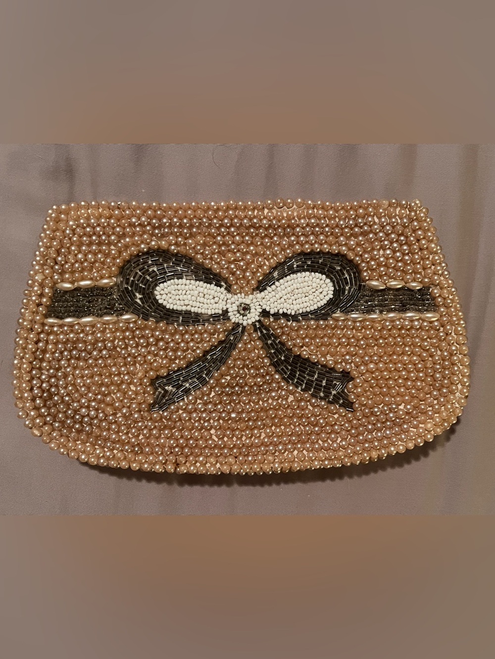 Vintage beaded clutch , Made in Japan